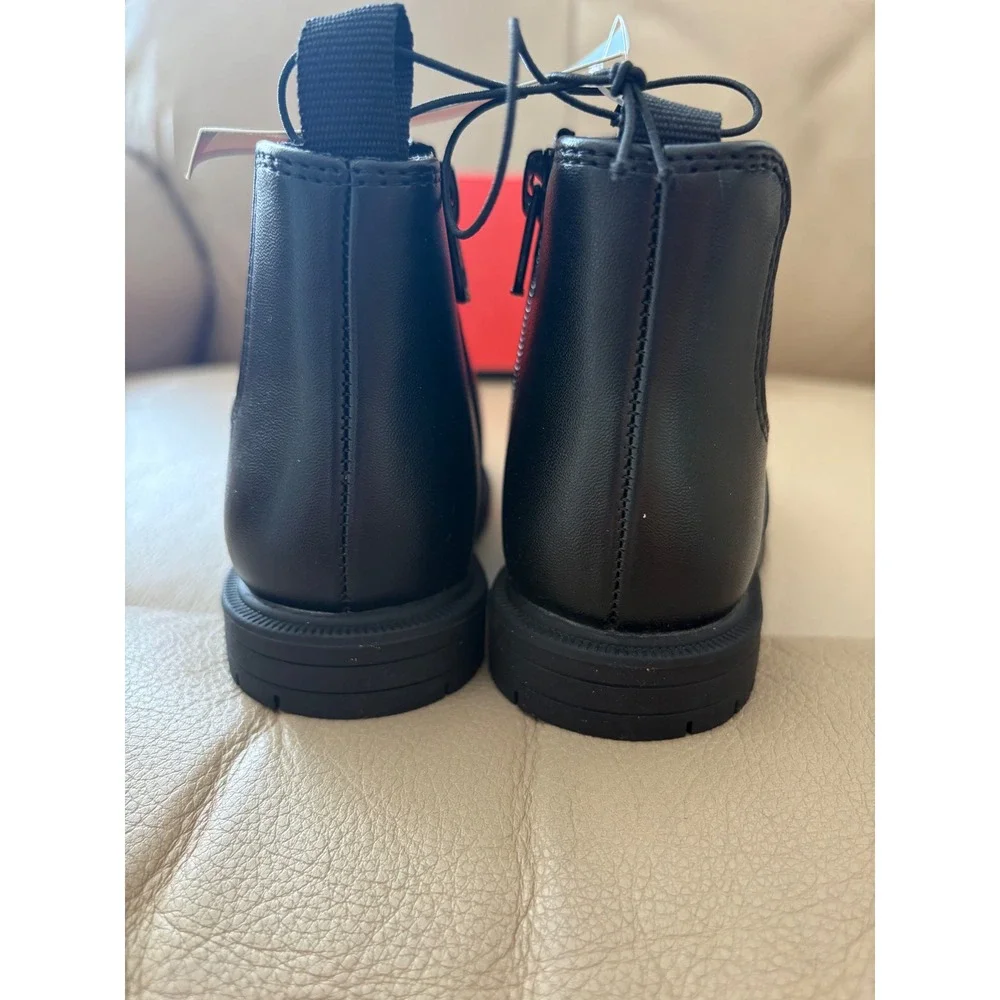 Cat & Jack Tanner Black Toddler Boots Size 6 Side Zip Chelsea Ankle Boots‎ NIB
